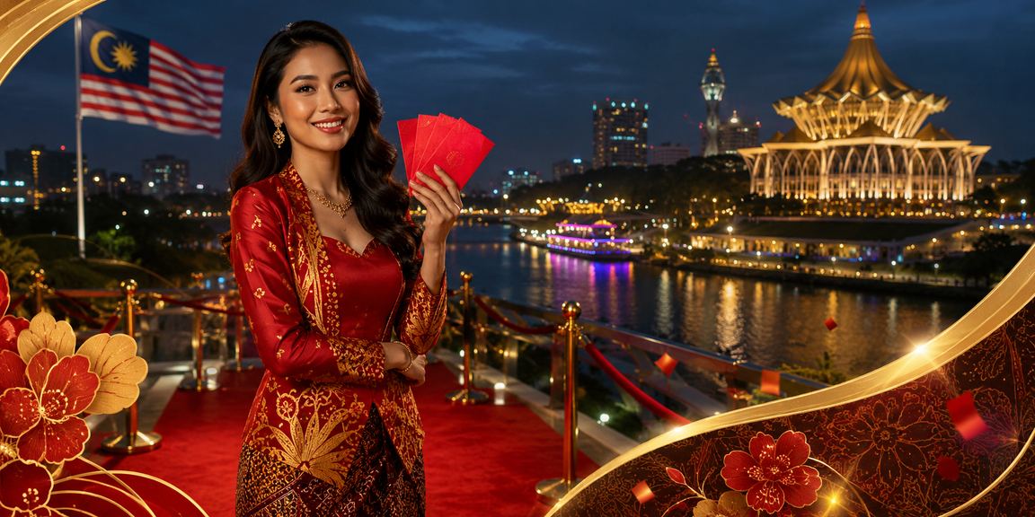 Sampul merah bonus gaya Kuching batik di ae4
