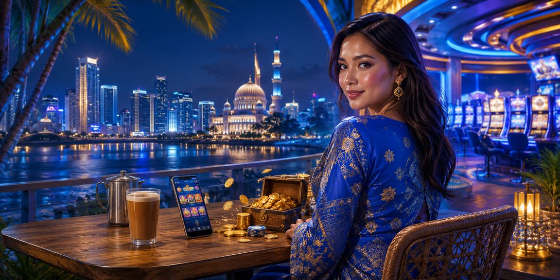 Pemain wanita berbaju kurung menikmati kasino mudah alih ae4 di Selangor